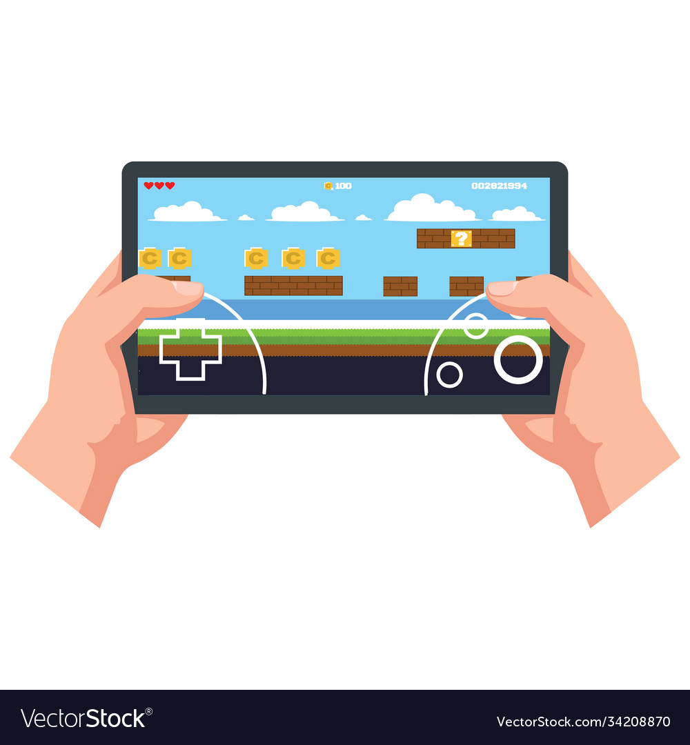 Flat design playing nostalgic games in game
