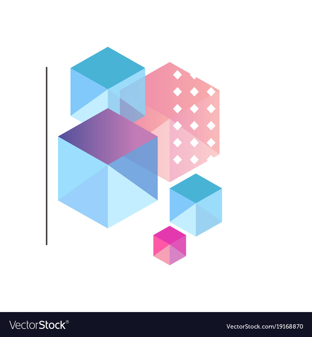 Gradient geometric forms trendy colorful abstract