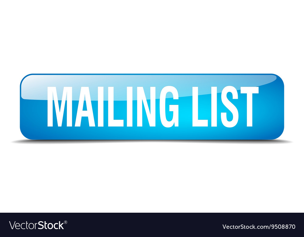 Mailing list blue square 3d realistic isolated web
