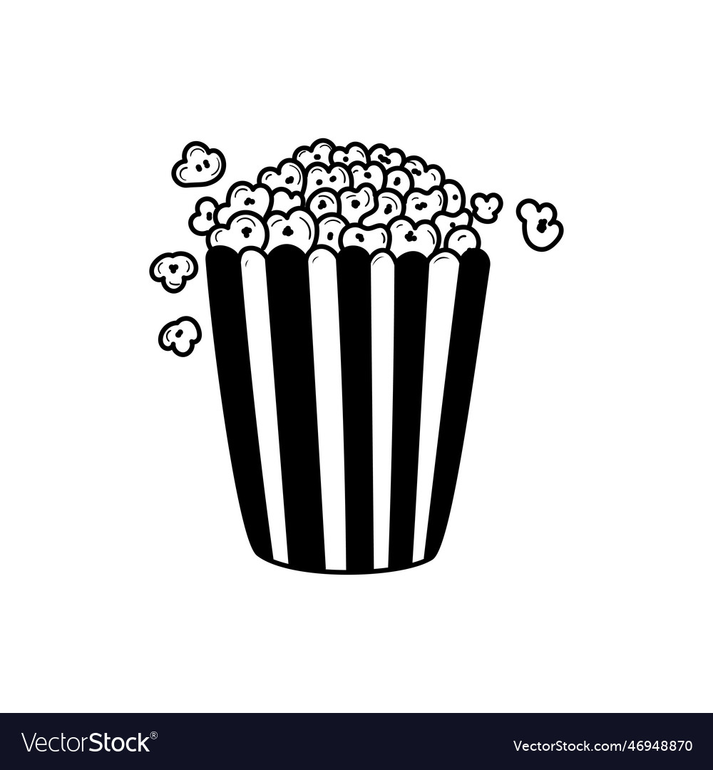 Popcorn with doodle drawing style