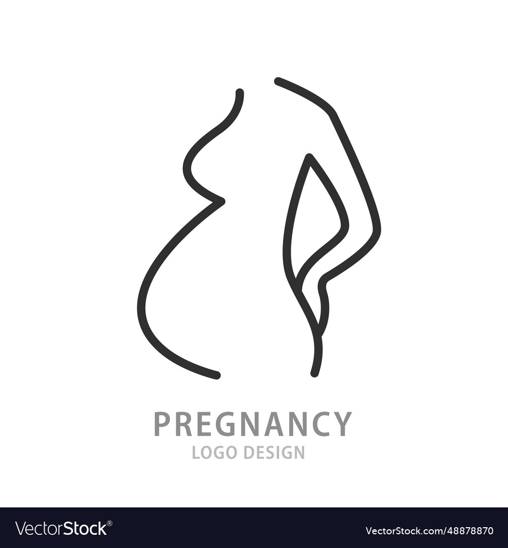 Pregnant woman line icon pregnancy silhouette Vector Image