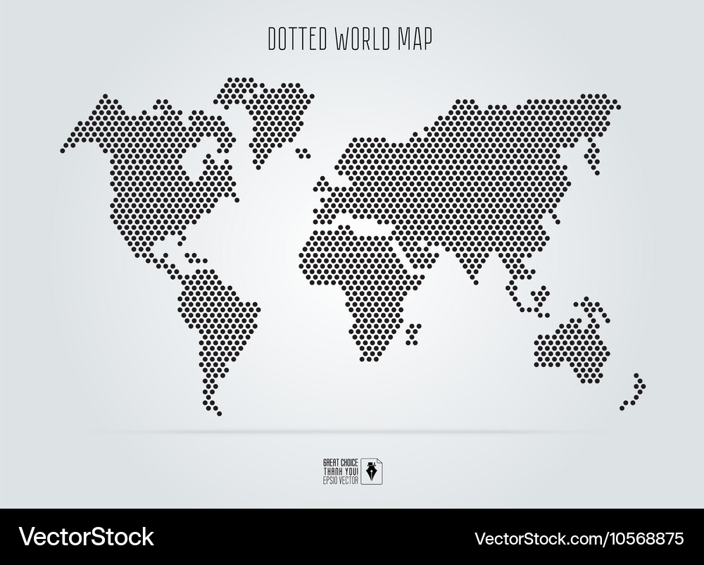 Abstract Dotted World Map Royalty Free Vector Image