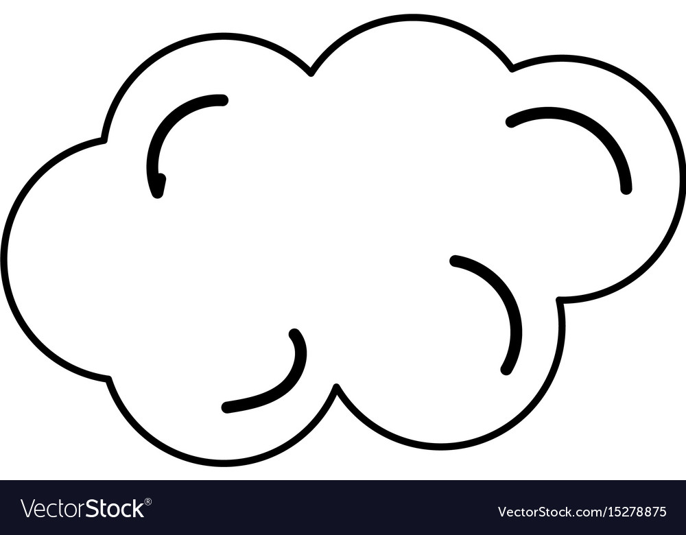 Beautiful line cartoon cloud Royalty Free Vector Image