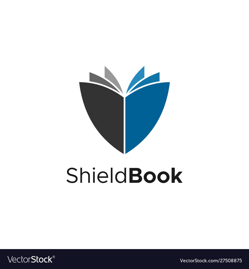 Book logo shield Royalty Free Vector Image - VectorStock