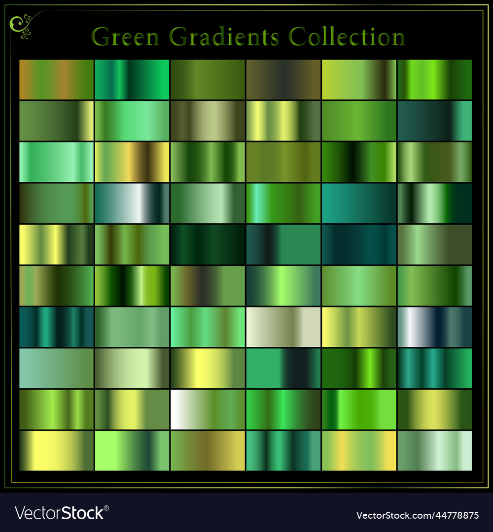 Collection of green gradient Royalty Free Vector Image