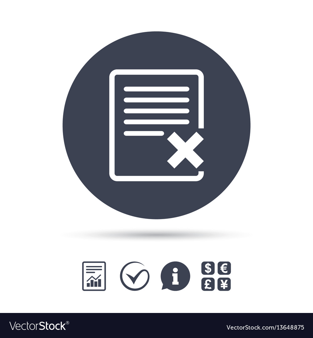 Delete file sign icon remove document symbol