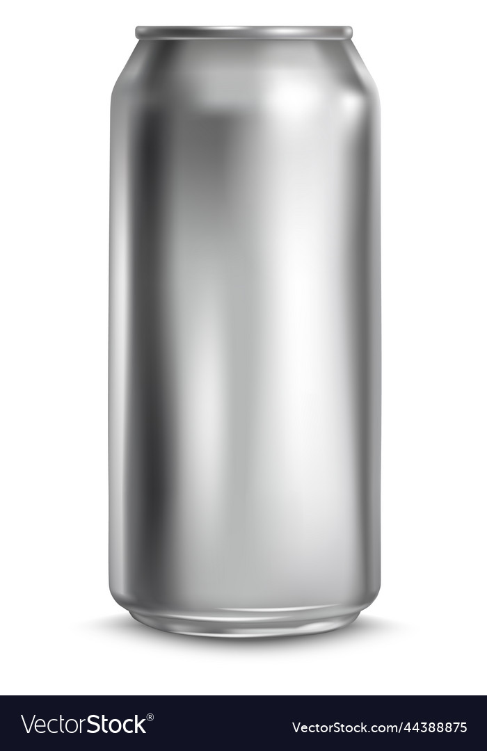 Drink can mockup realistic aluminum silver tin