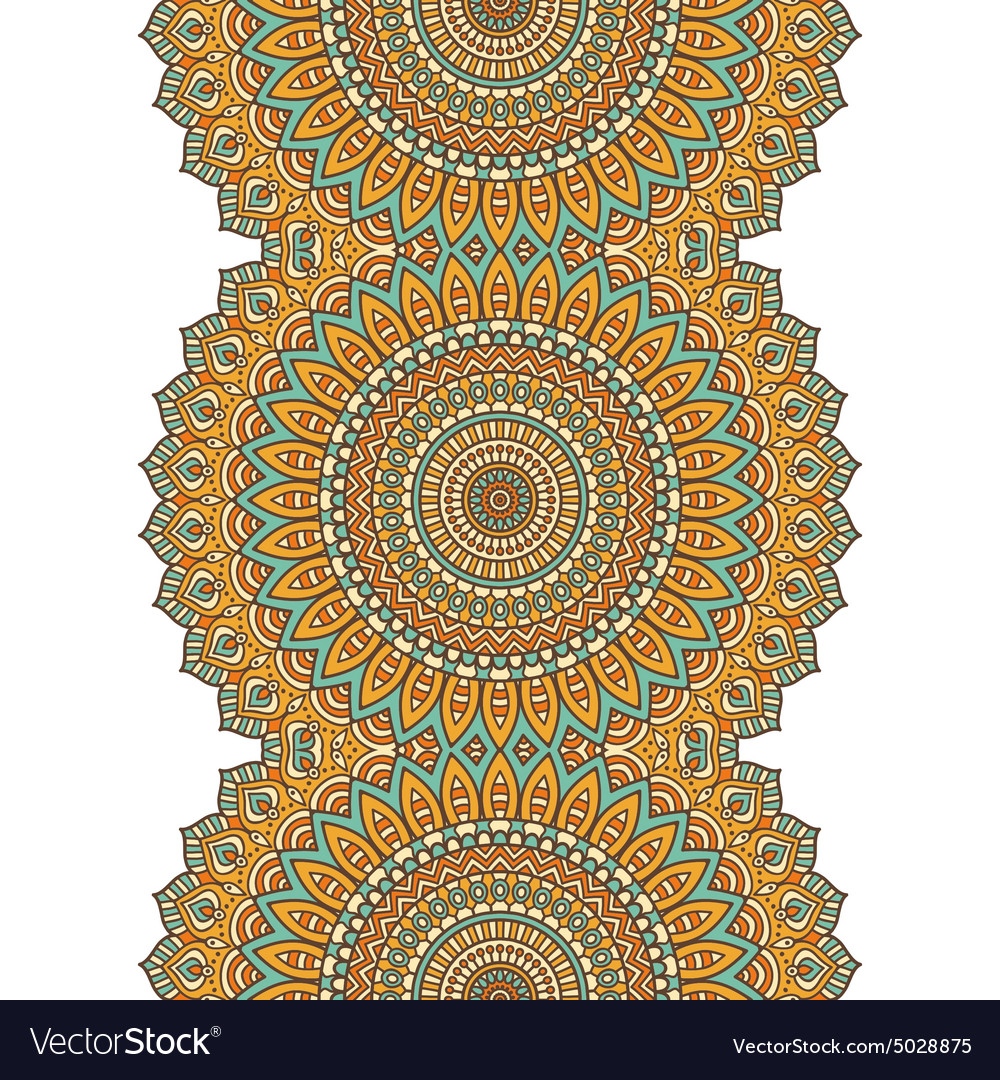 Ethnic floral seamless pattern