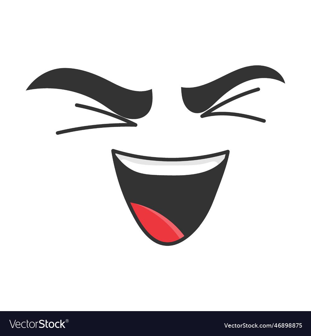 Expression of laughter and fun cartoon face Vector Image Expression of laughter and fun cartoon face