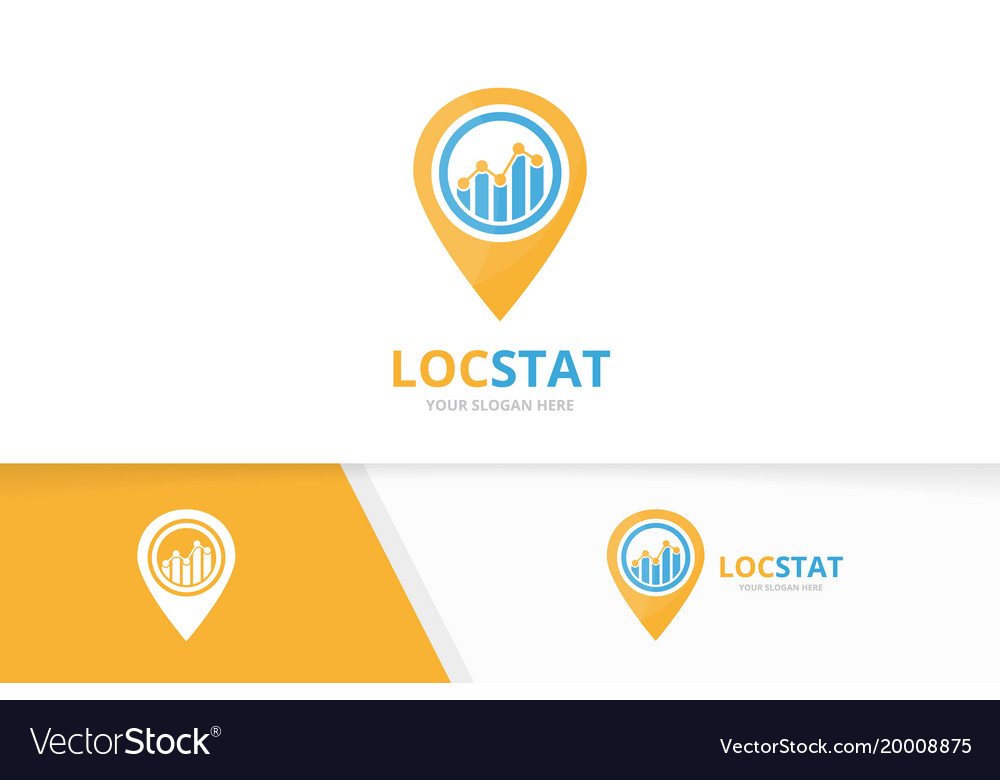 Graph and map pointer logo combination