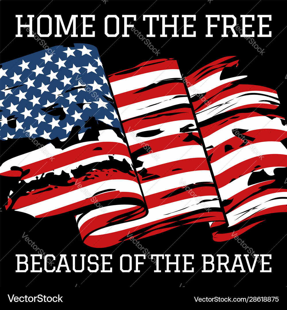 Patriotic Decal Sticker - Home Of The Free Because Of The Brave Waterproof Vinyl