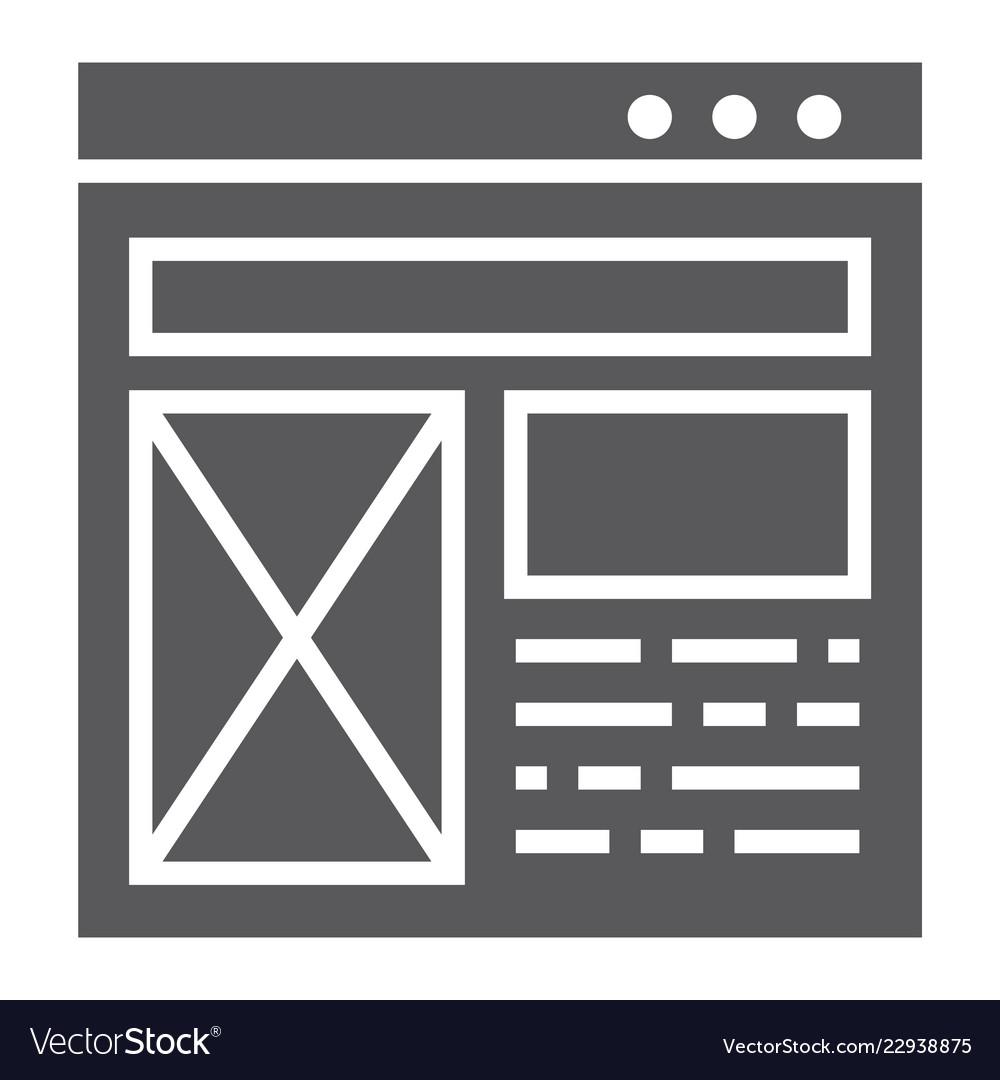Layout glyph icon website and design template