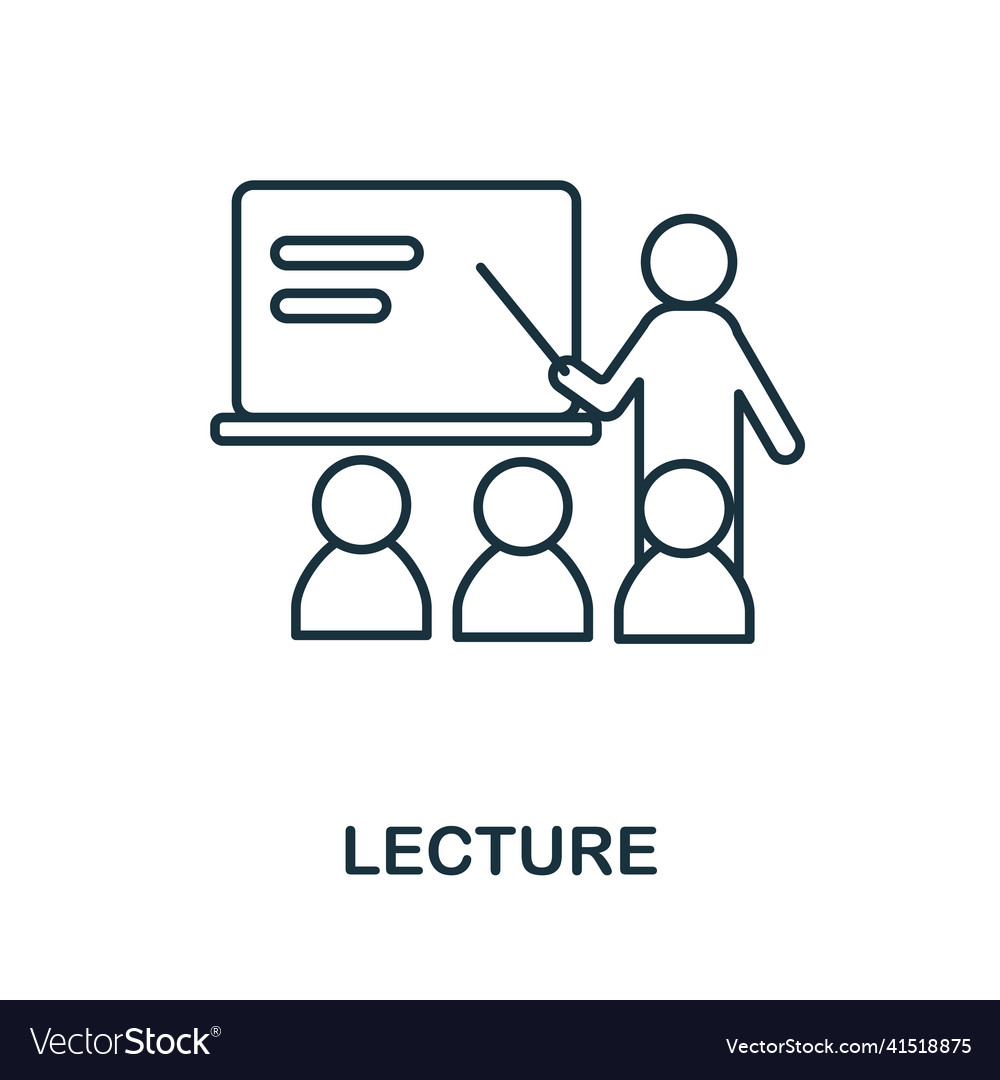 Vortrags-Iconline-Element von der Universität vector image Vortrags-Iconline-Element von der Universität