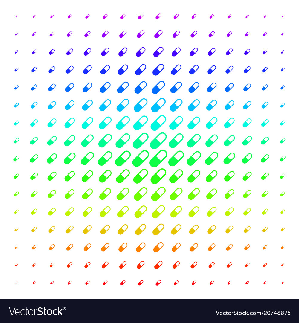 Medication granule shape halftone spectrum pattern