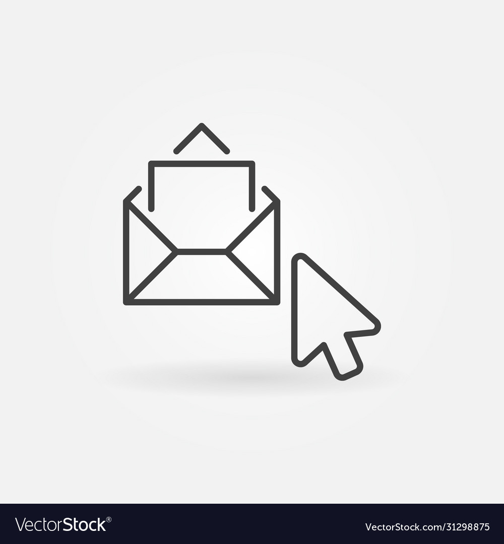 Mouse click on envelope linear icon e-mail vector image Mouse click on envelope linear icon e-mail