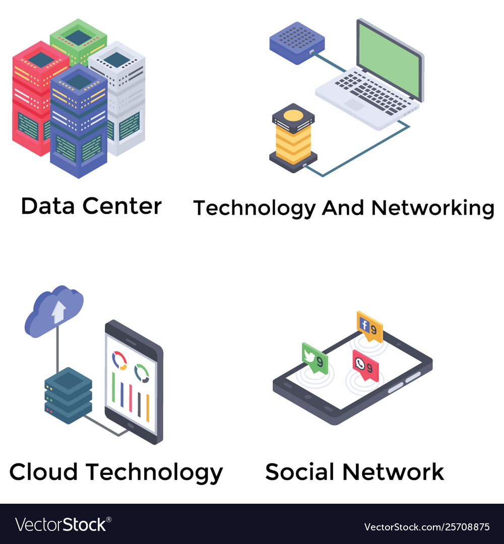 Networking icons set