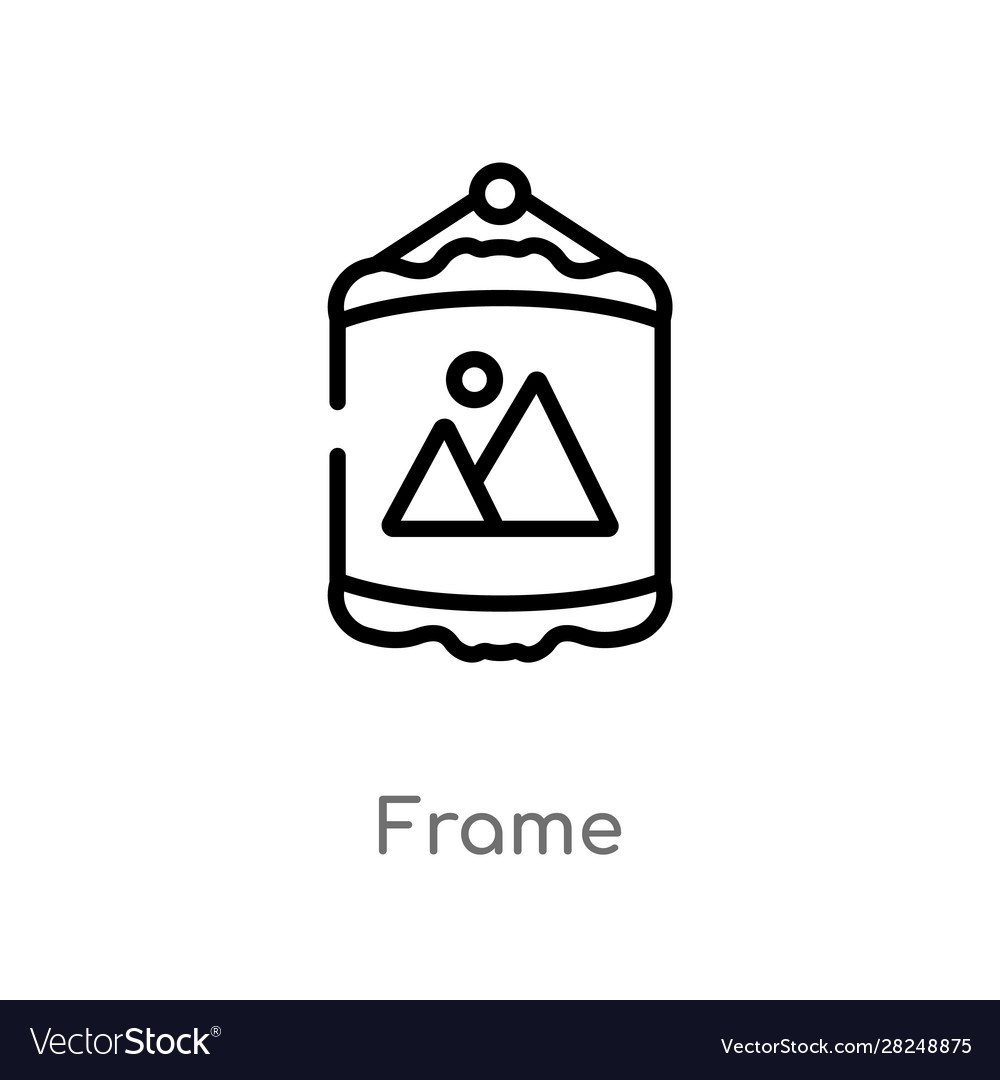 Outline frame icon isolated black simple line