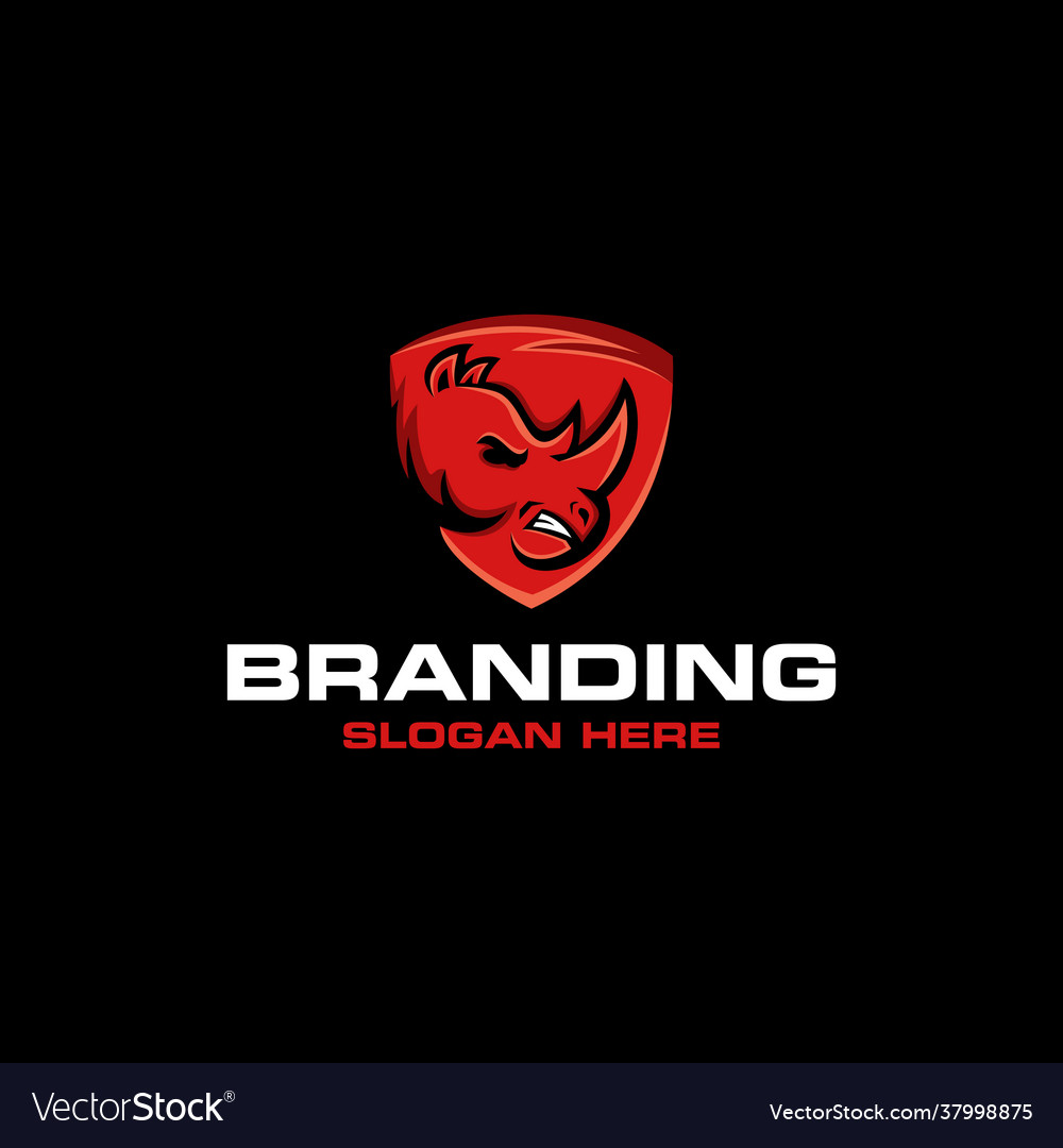 Rhino shield logo design Royalty Free Vector Image