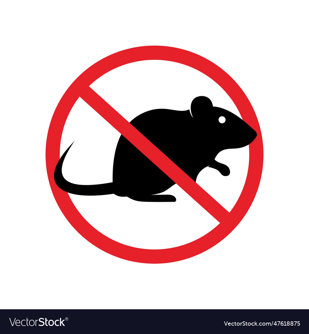 Sign no rats flat style Royalty Free Vector Image