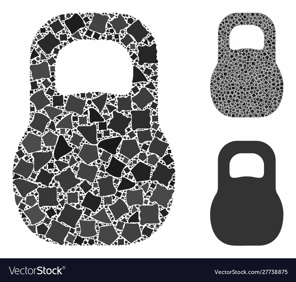 Weight iron composition icon uneven pieces