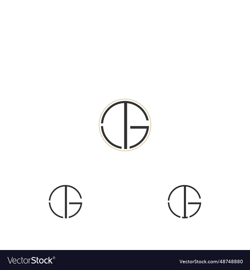 Alphabet initials logo tg gt t and g Royalty Free Vector
