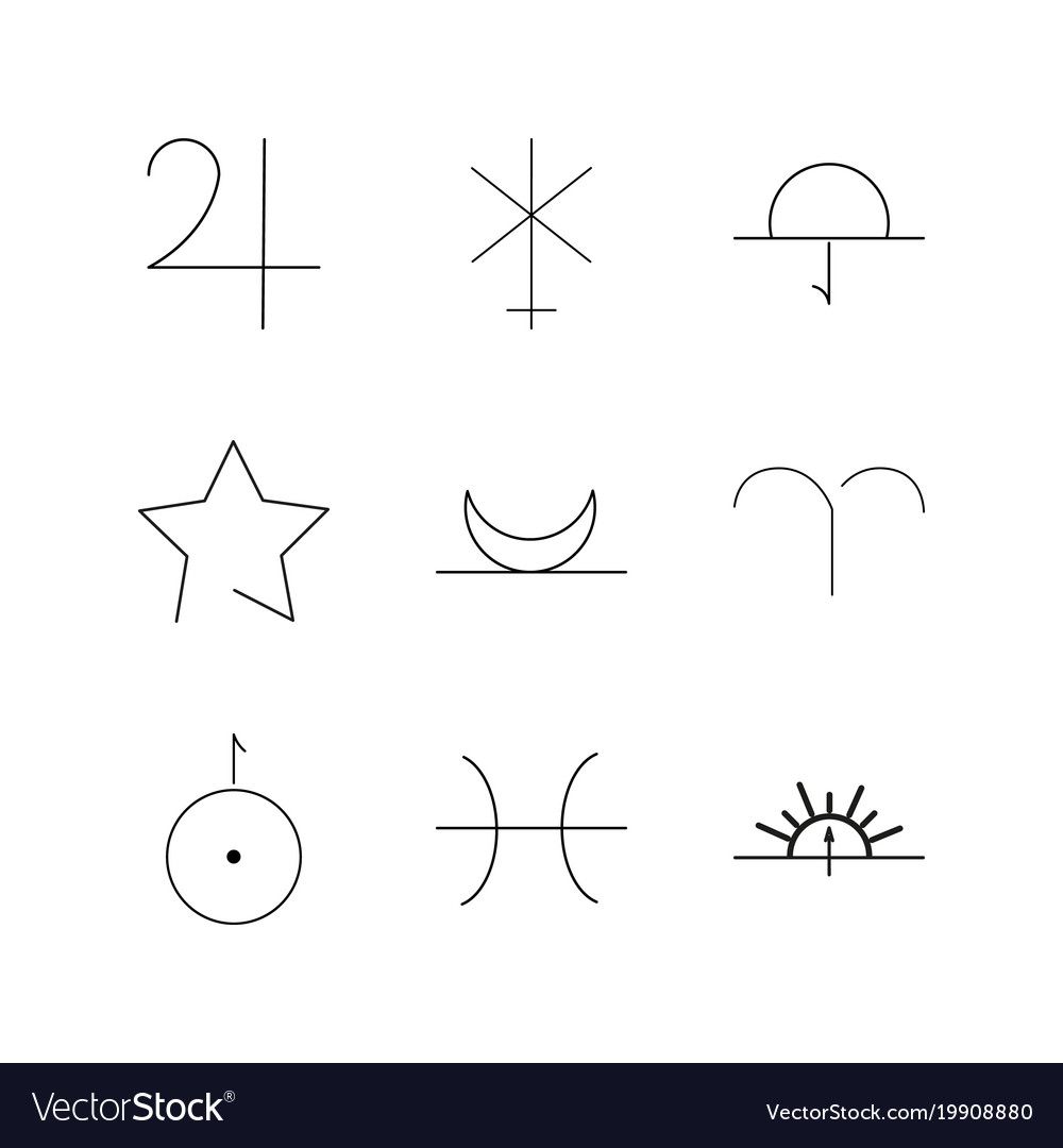 Astrology linear icon set simple outline icons