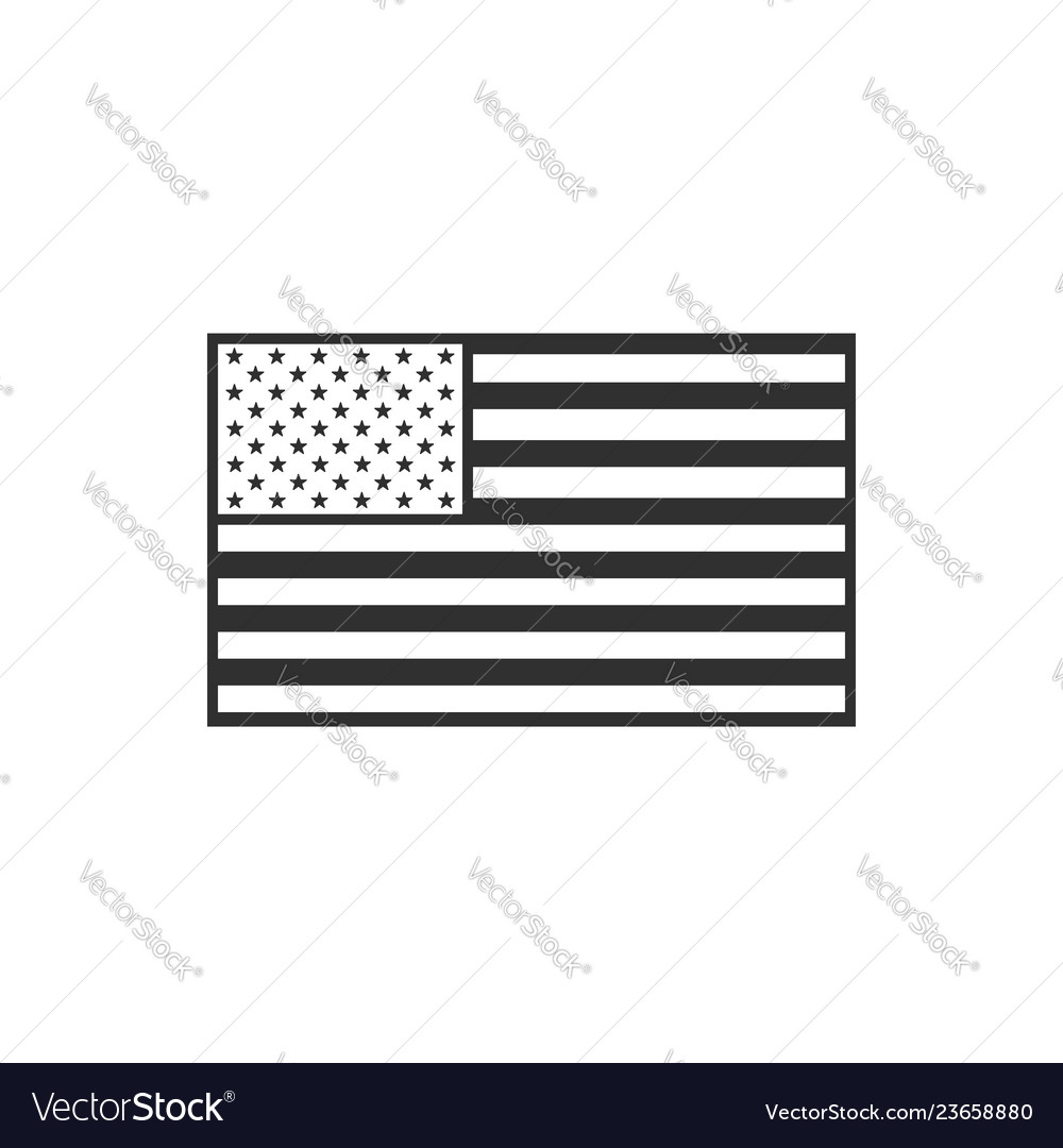 Black Outline US Flag Icon