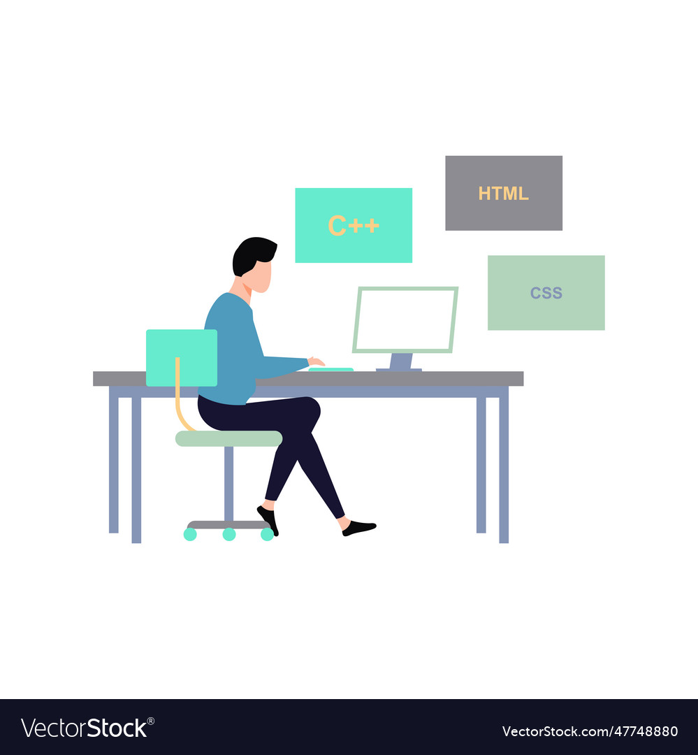 Boy is coding