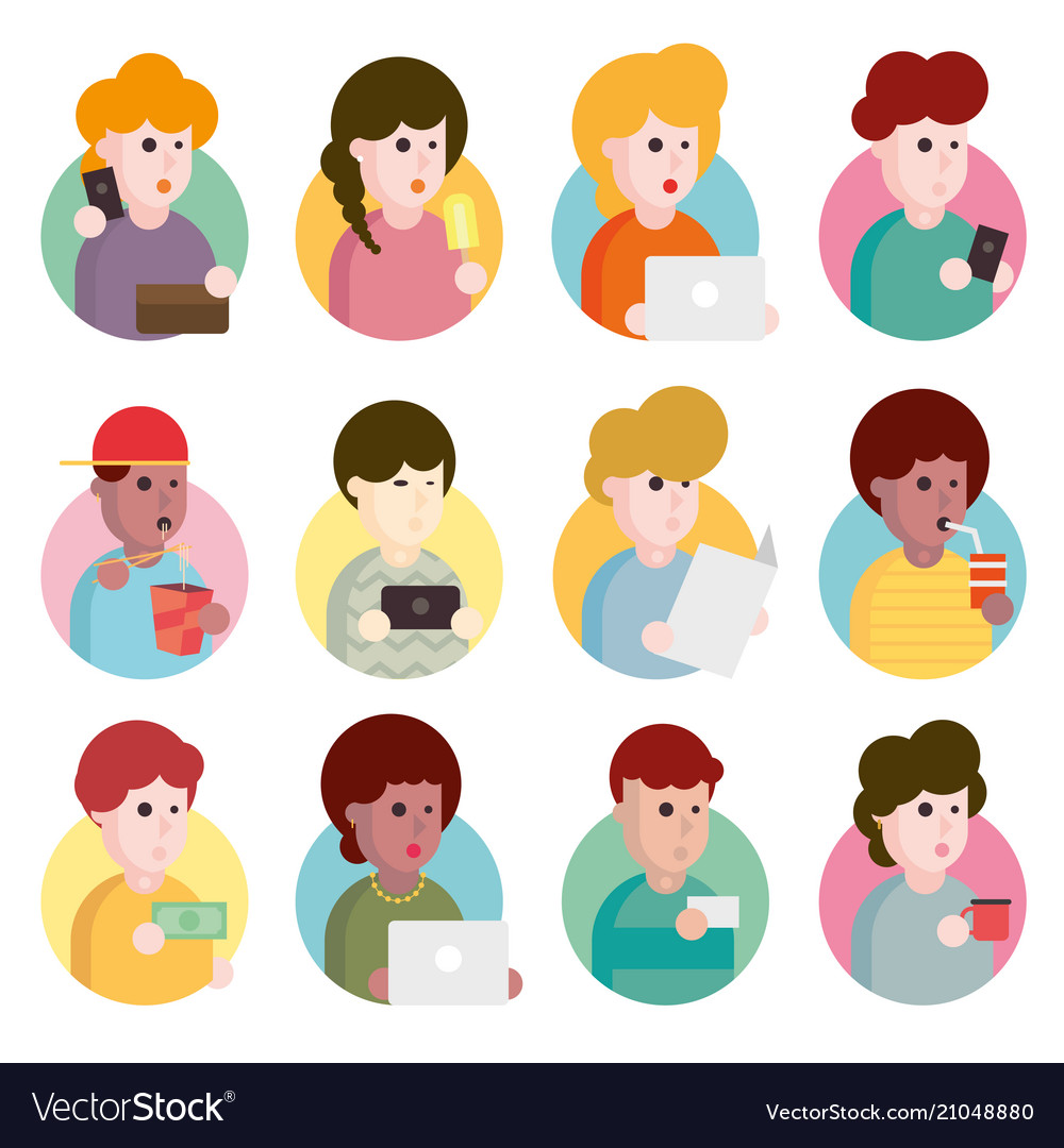 Collection of flat design set portraits avatars vector image Collection of flat design set portraits avatars