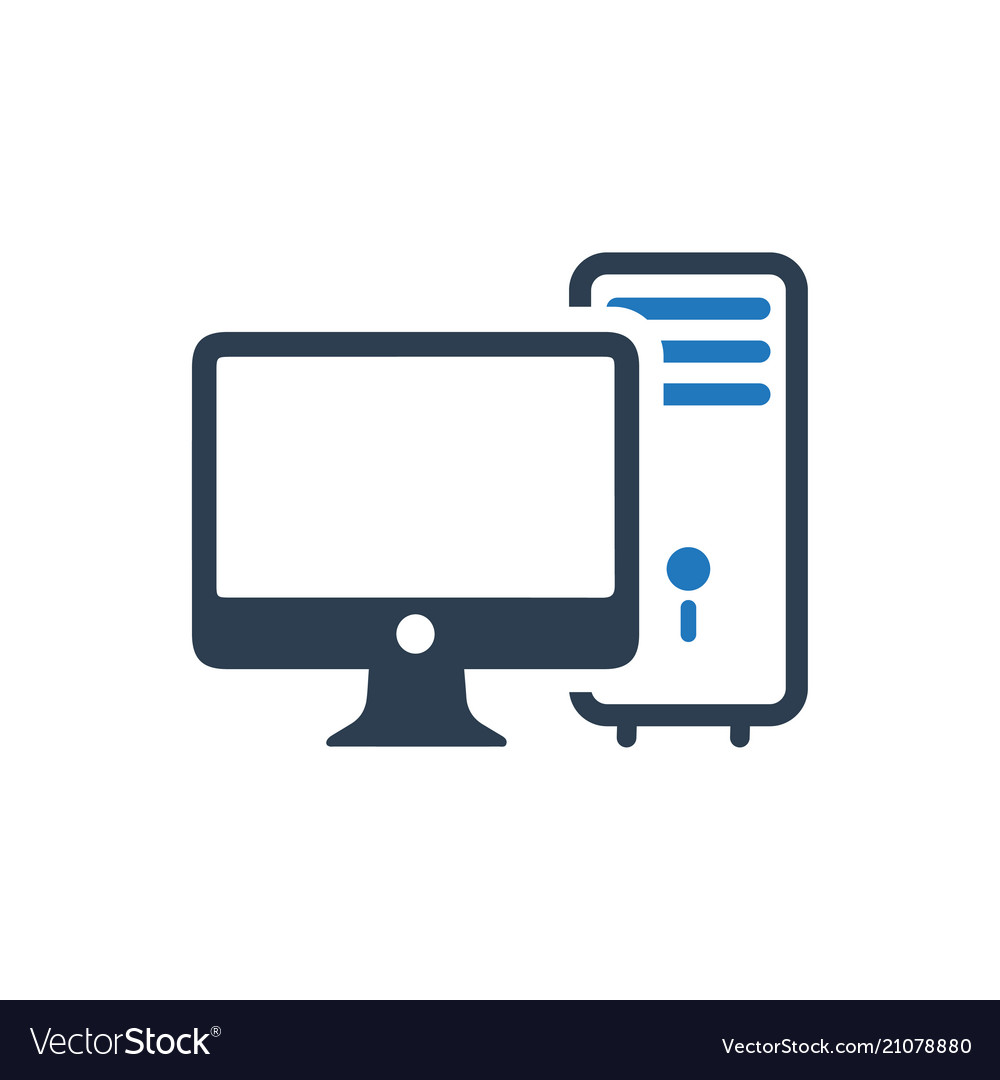 Computer device icon Royalty Free Vector Image