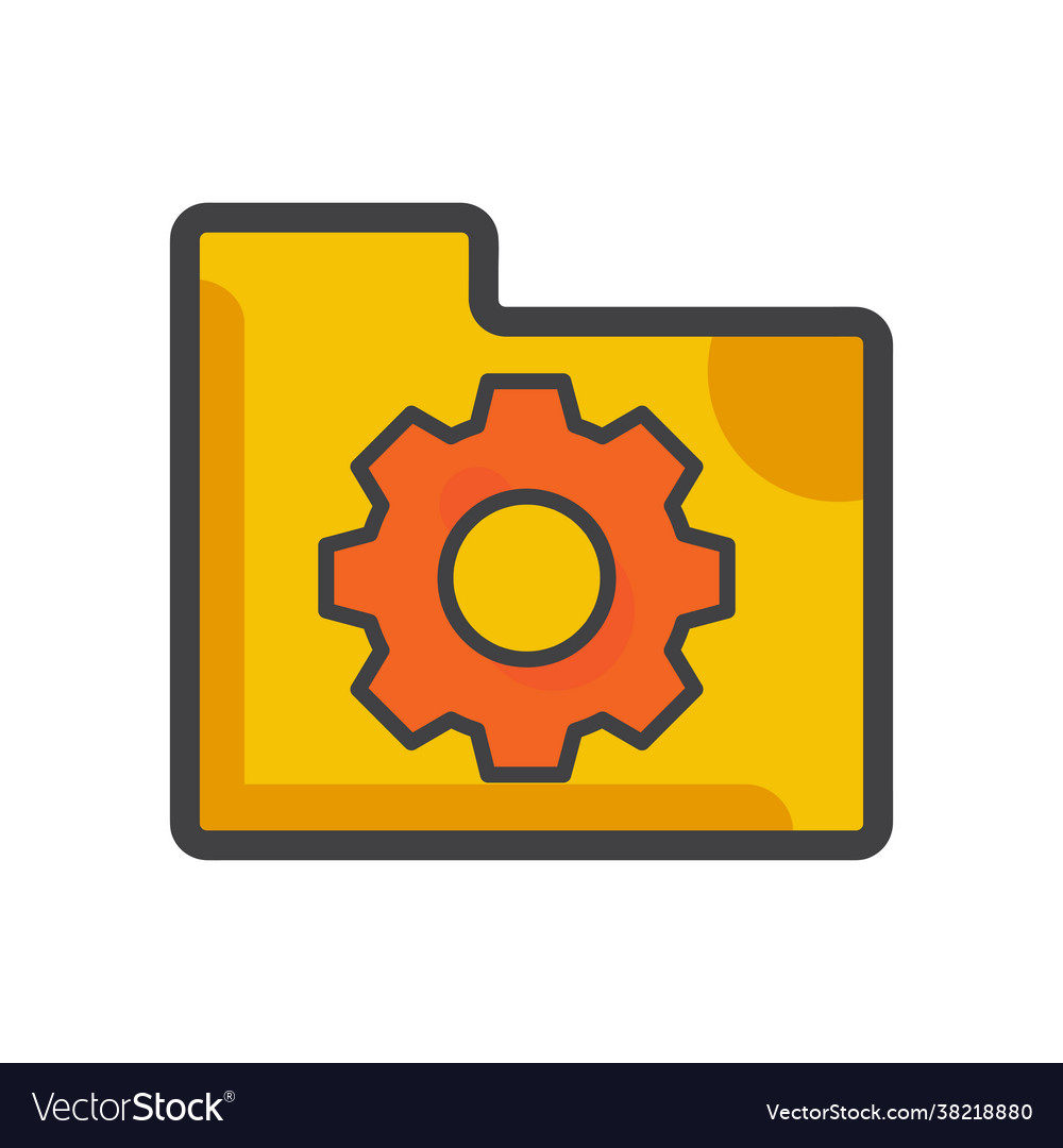 File folder icon with setting gear vector image File folder icon with setting gear