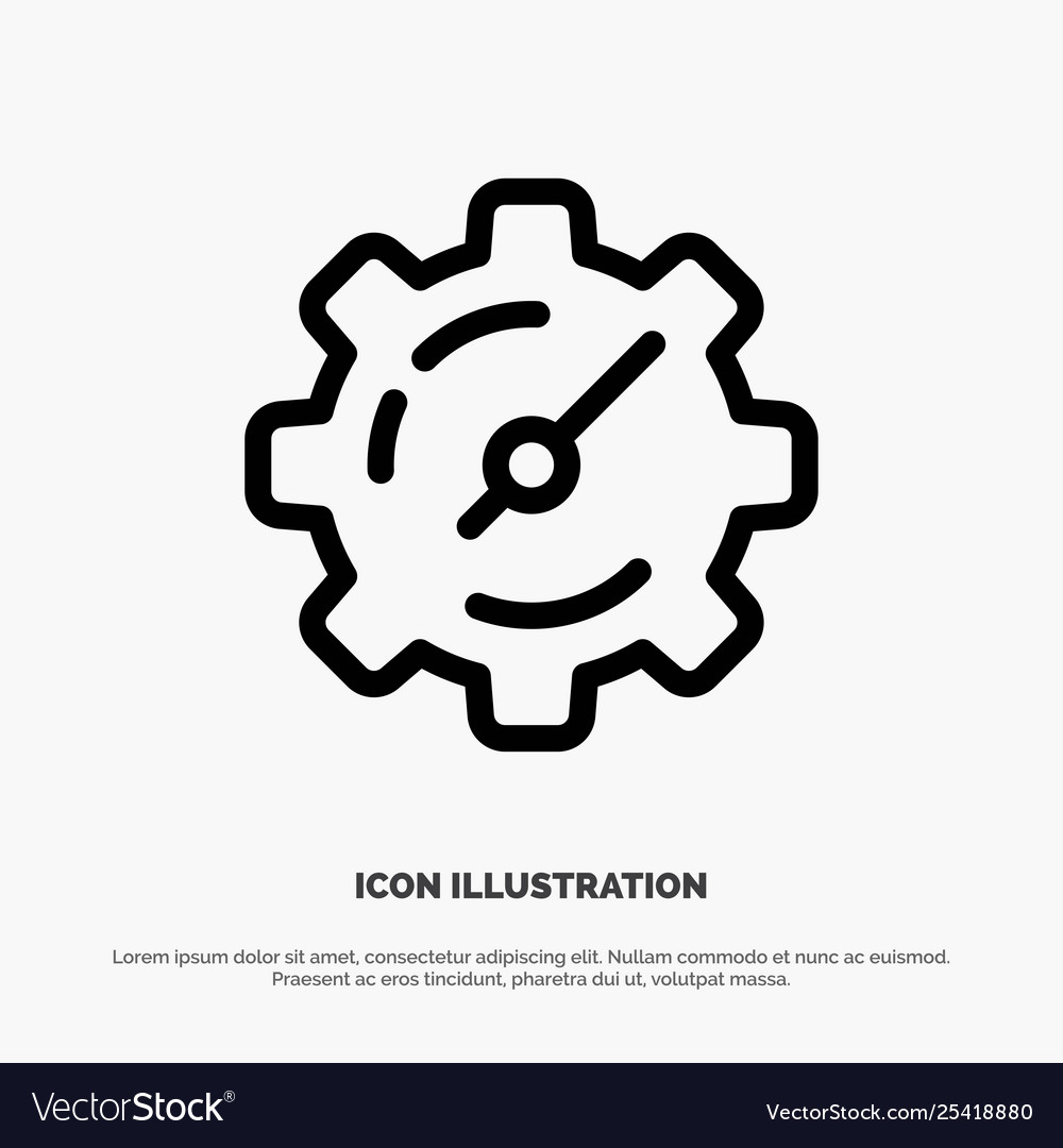 Gear setting timer line icon vector image Gear setting timer line icon