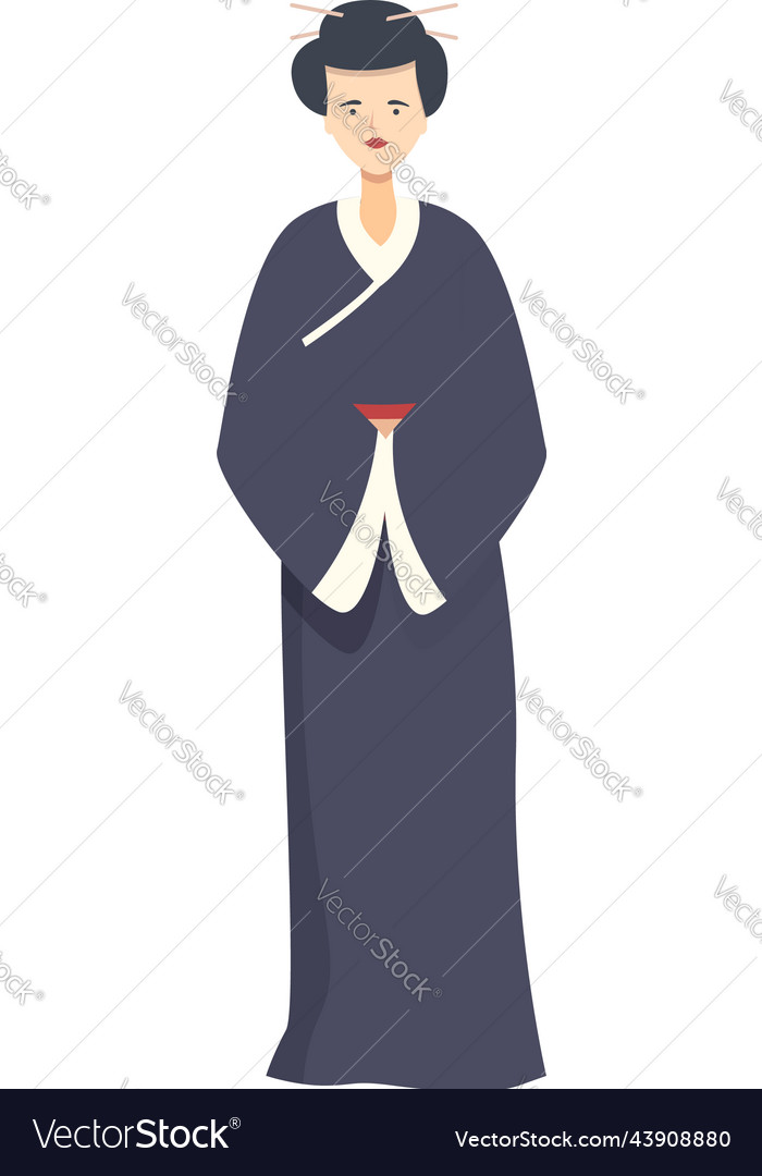 Girl geisha icon cartoon japan woman Royalty Free Vector