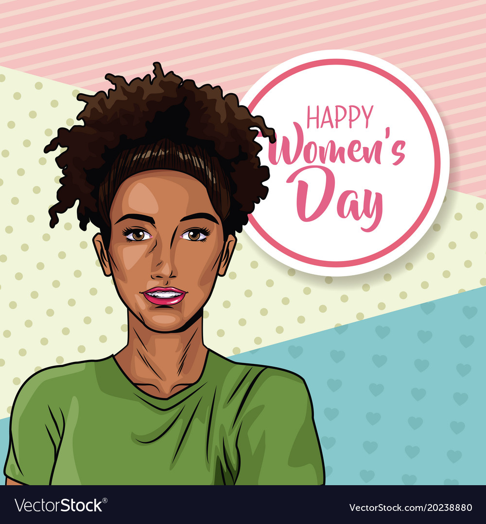 Happy womens day pop art Royalty Free Vector Image