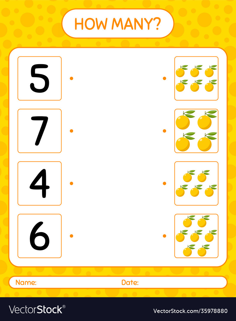 How many counting game with yuzu worksheet