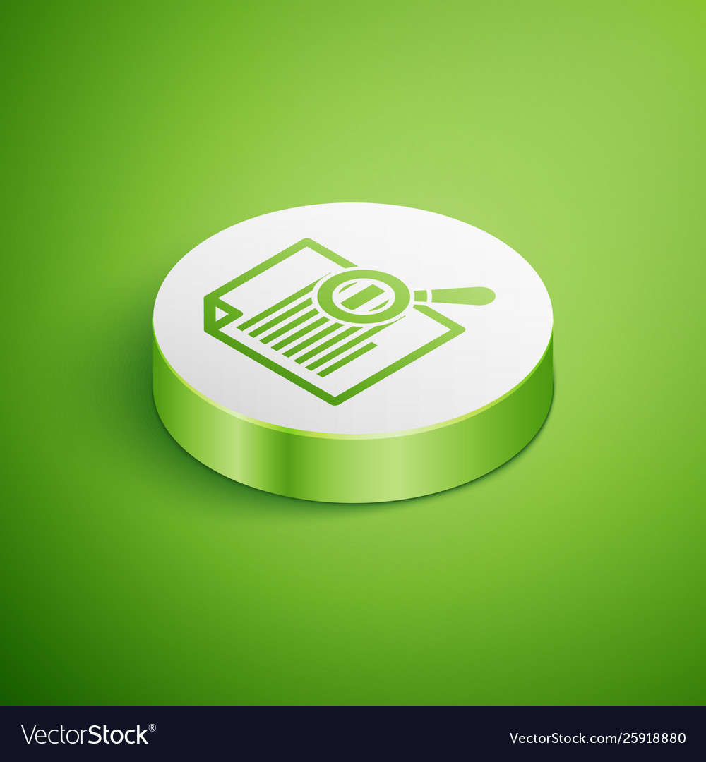 Isometric document with search icon isolated