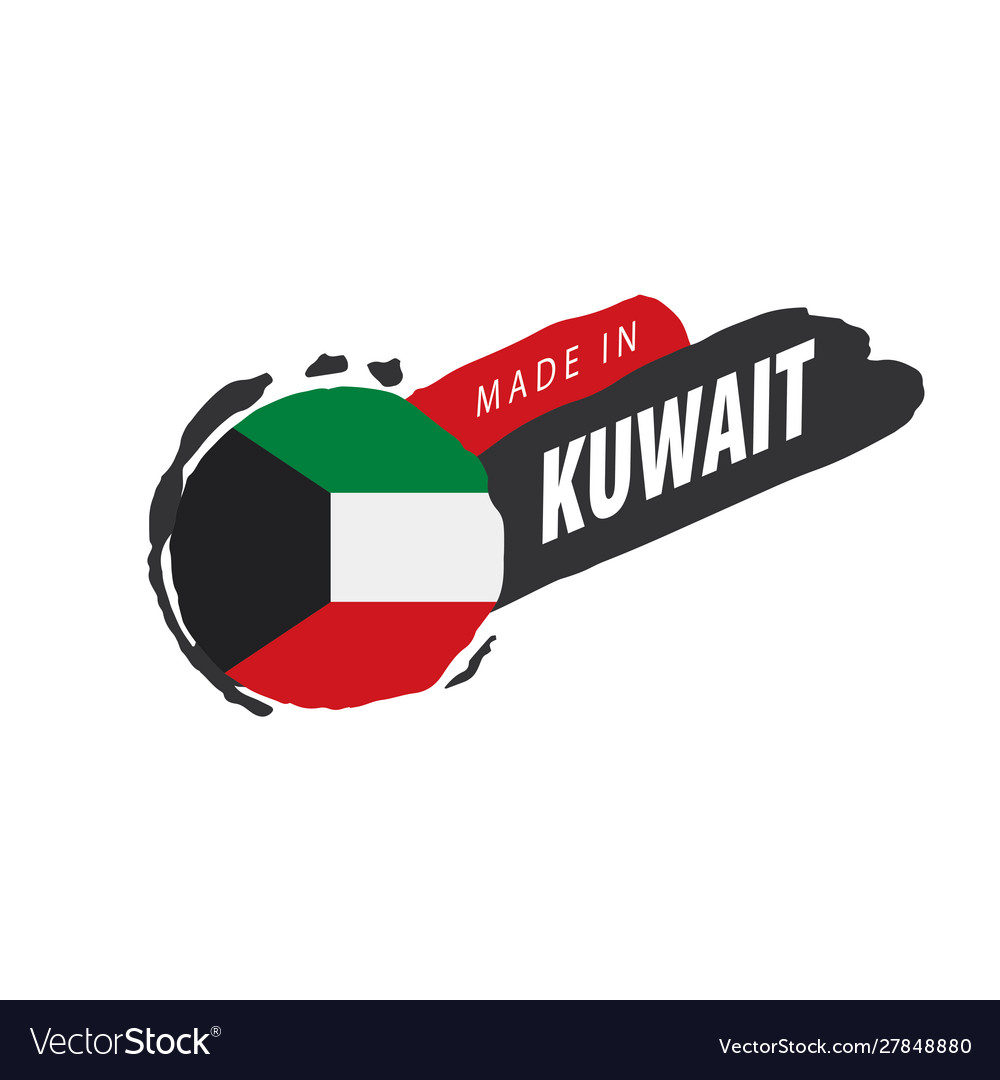 Kuwait flag on a white