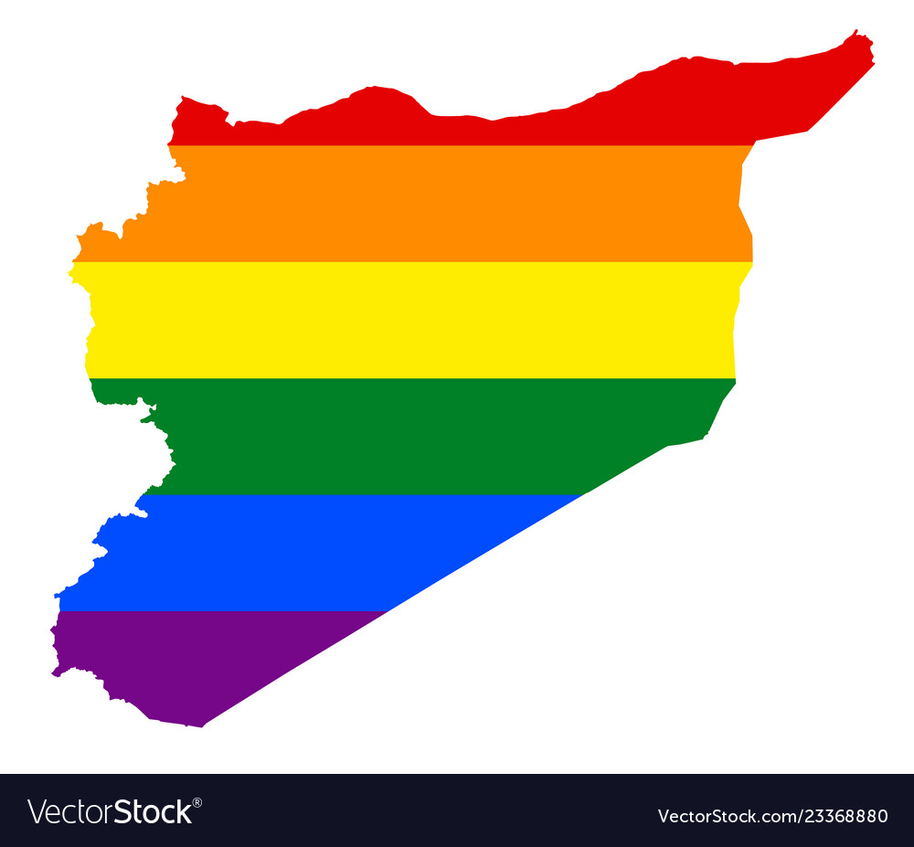 Lgbt Flaggenkarte von syria rainbow