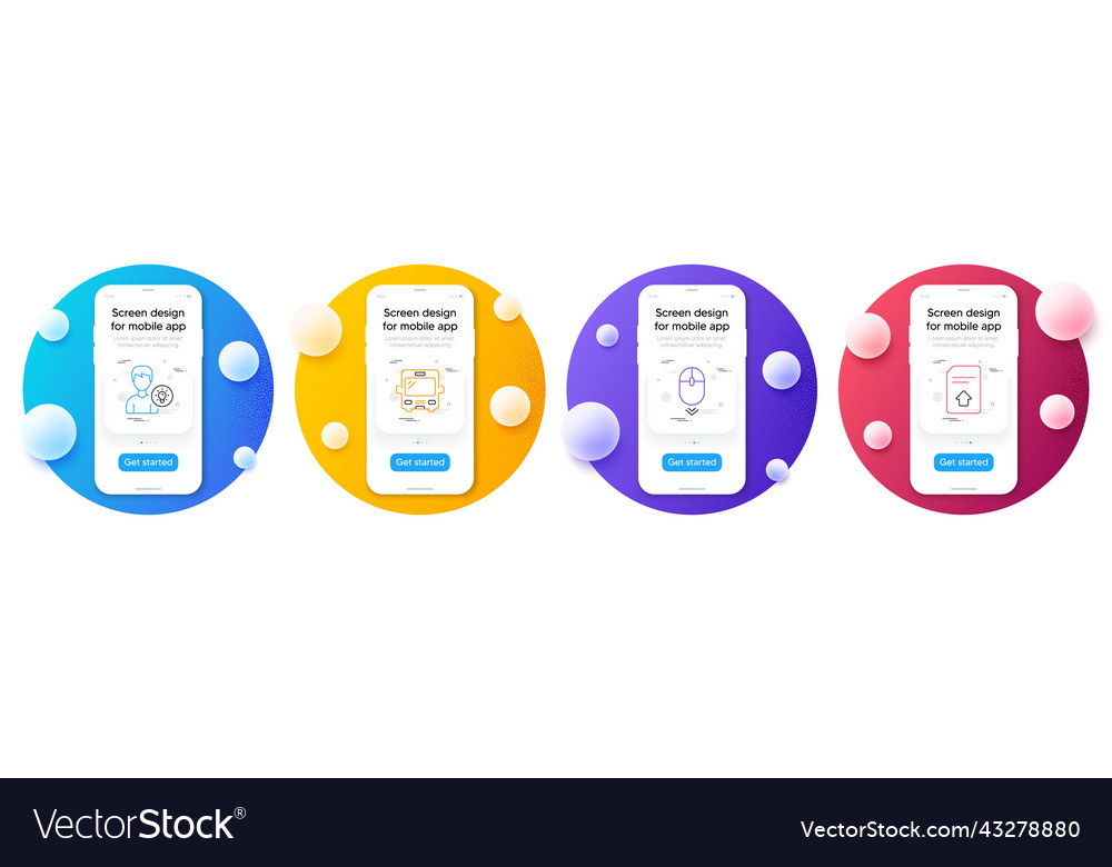 Minimal set of scroll down person idea and bus