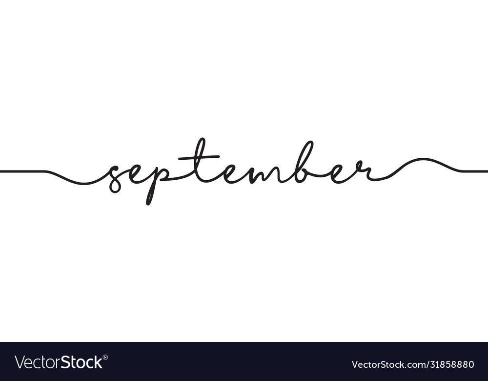 september-word-handwritten-royalty-free-vector-image