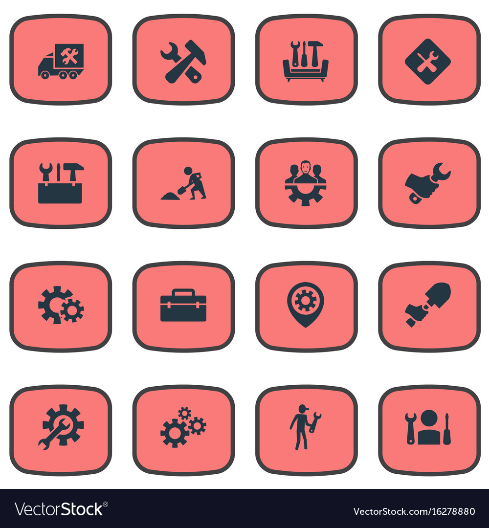 Set of simple mending icons