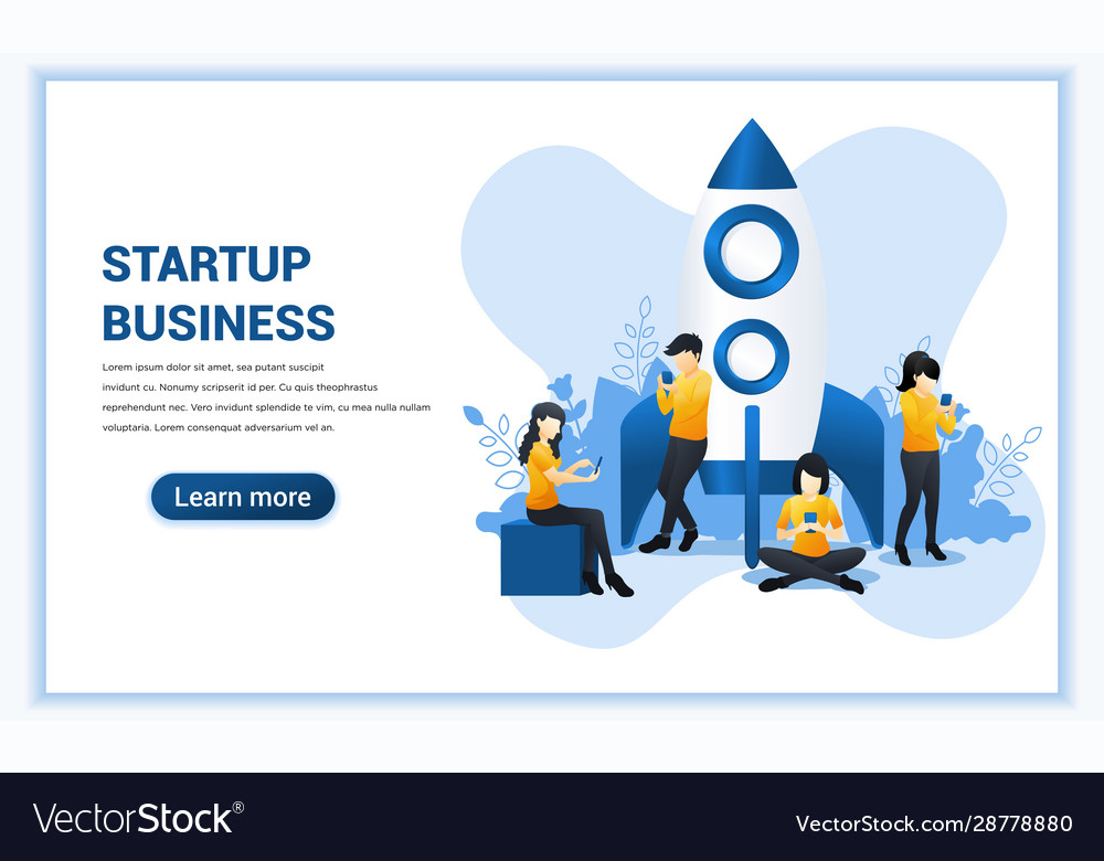 Start up project concept for mobile app vector image Start up project concept for mobile app