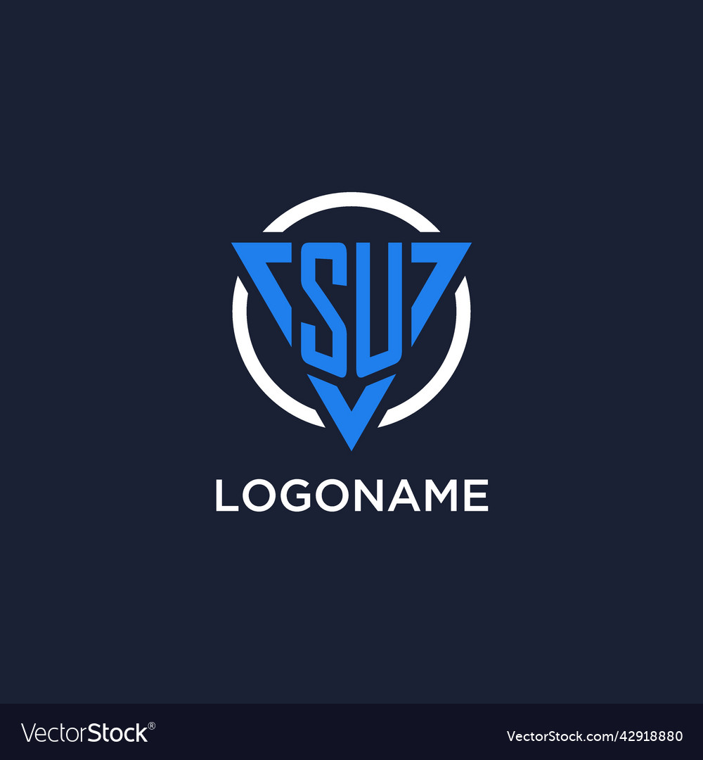 Su monogram logo with triangle shape and circle