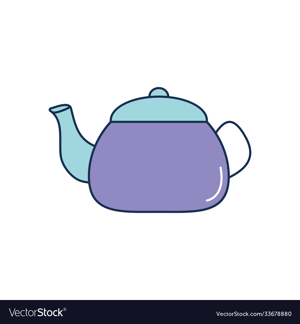 Tea pot icon line fill style