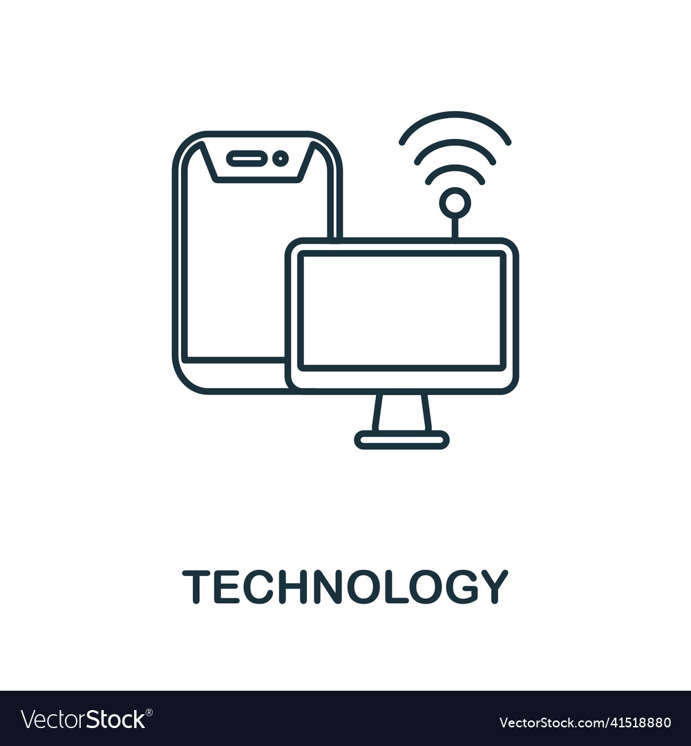 Technology icon line element from vector image Technology icon line element from