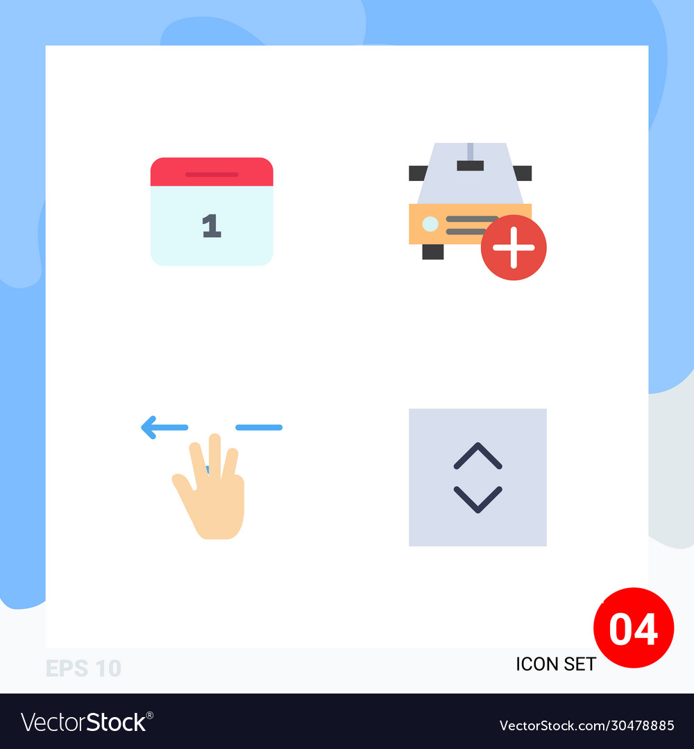 4 universal flat icons set for web and mobile