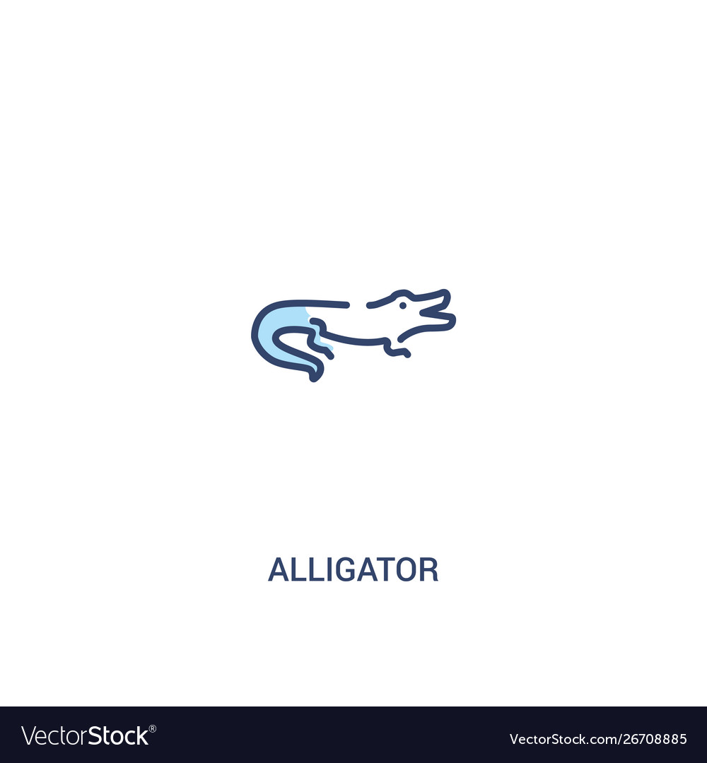 Alligator Konzept 2 farbige Icon einfache Linie