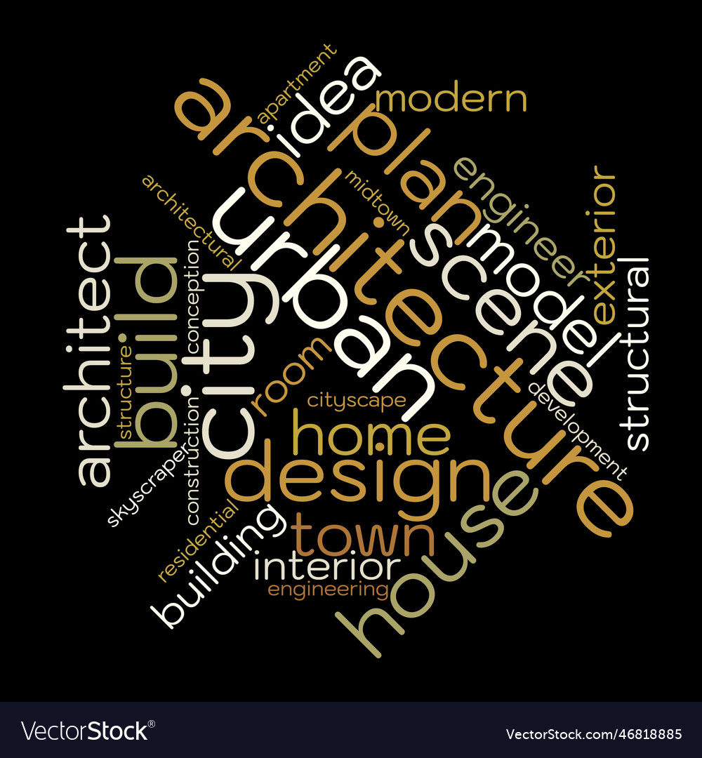 Architecture word cloud architectural concept Vector Image