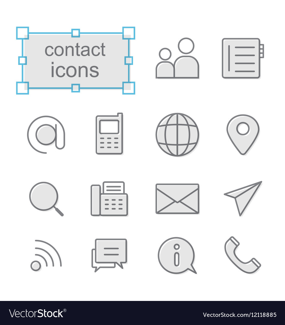 Contact Icons - Line Style