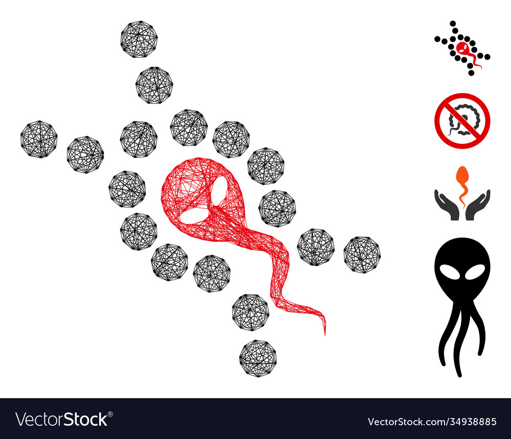 Linear alien sperm replication mesh Vector Image Linear alien sperm replication mesh